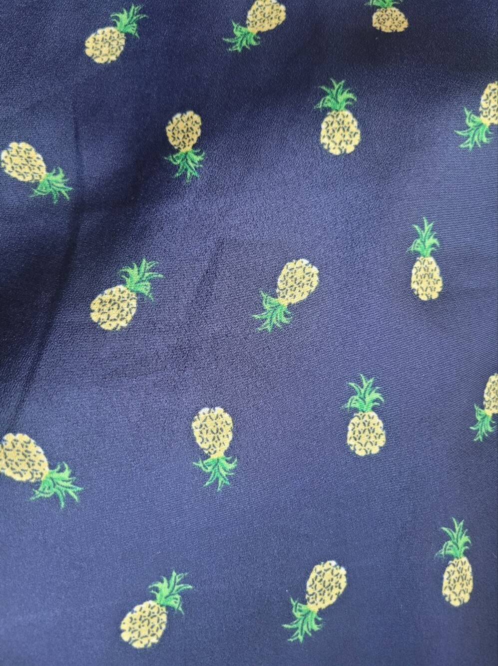 J.Crew Navy Blue Pineapple Print Spaghetti Strap Mini Sundress, VGUC, Size 8 - Picture 8 of 10